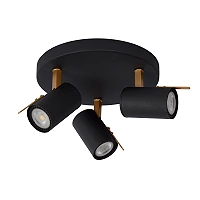 Ceiling spotlight "GRONY", 3x GU10, black, matt gold, brass - 17998-15-30 (Lucide)