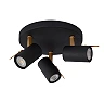 Ceiling spotlight "GRONY", 3x GU10, black, matt gold, brass - 17998-15-30 (Lucide)