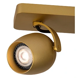 Ceiling spotlight "PRESTON", 2xGU10, matt gold, aluminum - 09927-10-02 (Lucide)