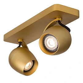 Ceiling spotlight "PRESTON", 2xGU10, matt gold, aluminum - 09927-10-02 (Lucide)