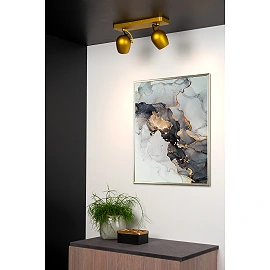 Ceiling spotlight "PRESTON", 2xGU10, matt gold, aluminum - 09927-10-02 (Lucide)