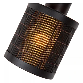 Ceiling spotlight, "TAGALOG", Ø 10 cm, 1xE27, bamboo, black - 21929-01-30 (Lucide)
