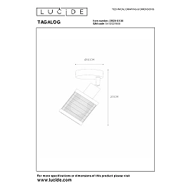 Ceiling spotlight, "TAGALOG", Ø 10 cm, 1xE27, bamboo, black - 21929-01-30 (Lucide)