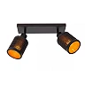 Ceiling spotlight, "TAGALOG", 2xE27, bamboo, black - 21929-02-30 (Lucide)