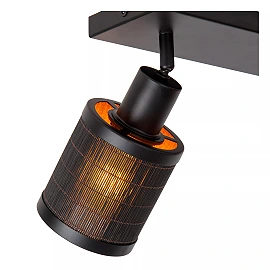 Ceiling spotlight, "TAGALOG", 2xE27, bamboo, black - 21929-02-30 (Lucide)