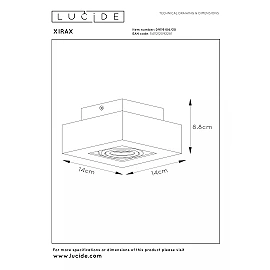 XIRAX GU10 ceiling spotlight 1x5W 2200-3000K, black (Lucide)