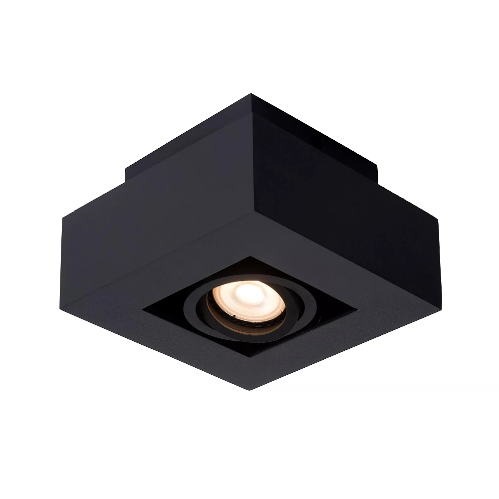 XIRAX GU10 ceiling spotlight 1x5W 2200-3000K, black (Lucide)
