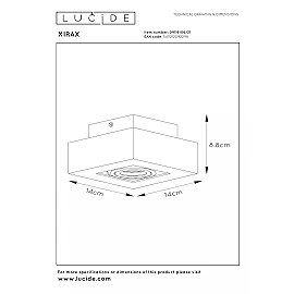 Griestu prožektors XIRAX GU10 1x5W 2200-3000K, balts (Lucide)