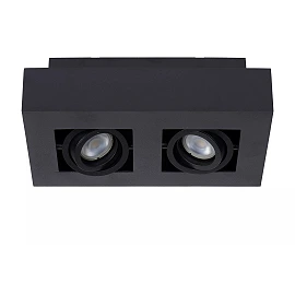 XIRAX GU10 ceiling spotlight 2x5W 2200-3000K, black (Lucide)
