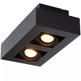 XIRAX GU10 ceiling spotlight 2x5W 2200-3000K, black (Lucide)