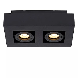 XIRAX GU10 ceiling spotlight 2x5W 2200-3000K, black (Lucide)