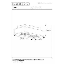 XIRAX GU10 ceiling spotlight 2x5W 2200-3000K, black (Lucide)