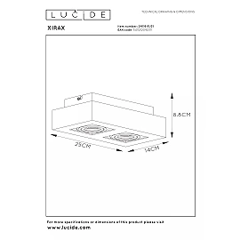 Griestu prožektors XIRAX GU10 2x5W 2200-3000K, balts (Lucide)