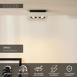 Griestu prožektors XIRAX GU10 2x5W 2200-3000K, balts (Lucide)