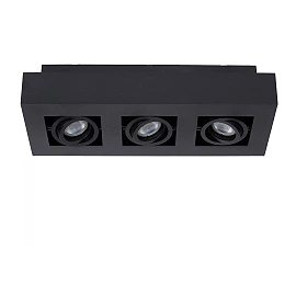 Griestu prožektors XIRAX GU10 3x5W 2200-3000K, melns (Lucide)