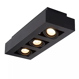 Griestu prožektors XIRAX GU10 3x5W 2200-3000K, melns (Lucide)