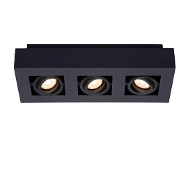 Griestu prožektors XIRAX GU10 3x5W 2200-3000K, melns (Lucide)