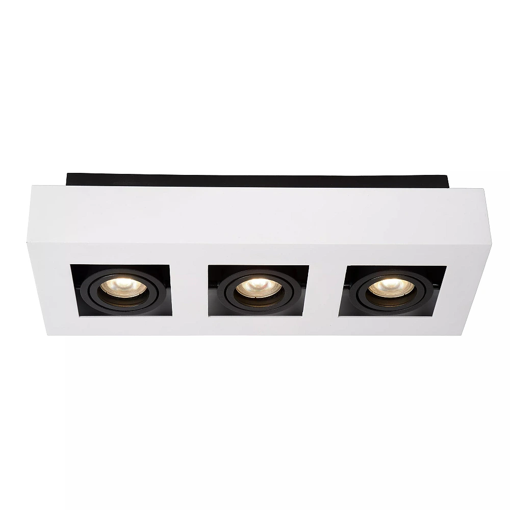 XIRAX GU10 ceiling spotlight 3x5W 2200-3000K, white (Lucide)