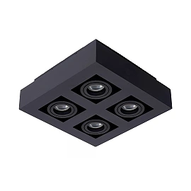 Griestu prožektors XIRAX GU10 4x5W 2200-3000K, melns (Lucide)