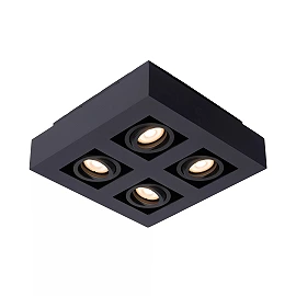 Griestu prožektors XIRAX GU10 4x5W 2200-3000K, melns (Lucide)