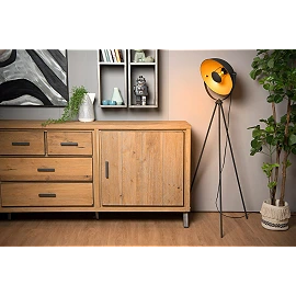 Floor lamp ALVARO 66.5 × 34.5 × 148 cm, 1×E27, black/gold (Lucide)