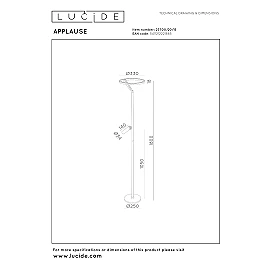 APPLAUSE — Floor lamp Ø33, LED Dim CCT, Grey iron (Lucide)