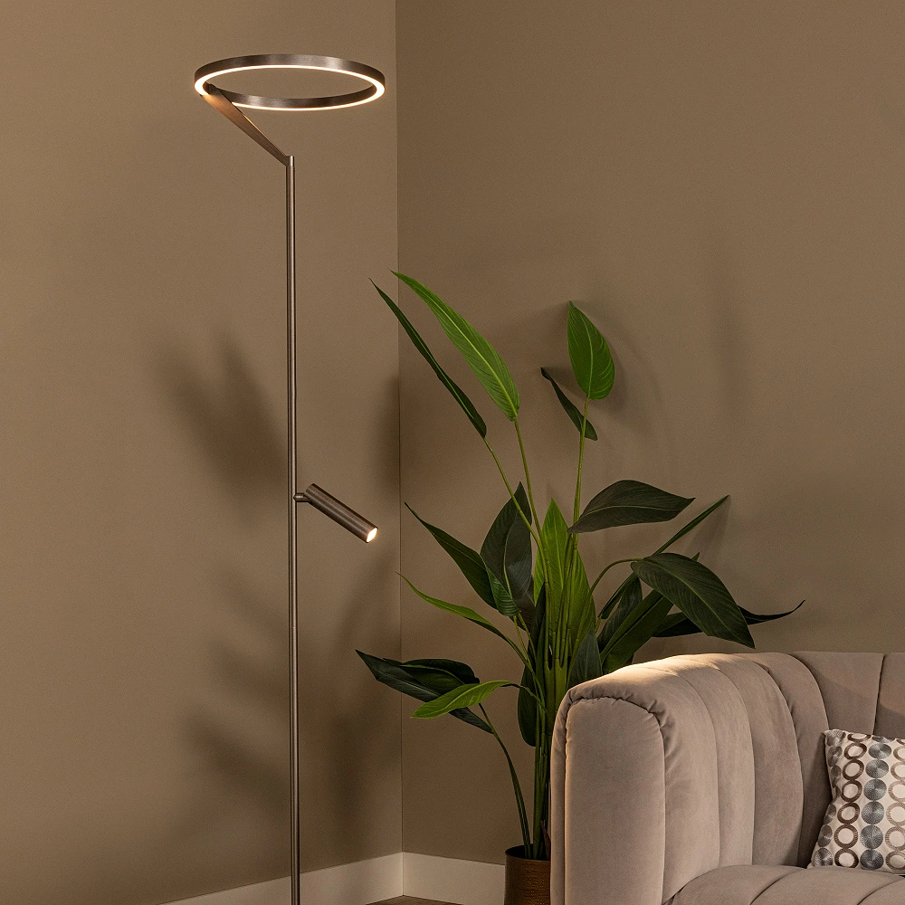 APPLAUSE — Floor lamp Ø33, LED Dim CCT, Grey iron (Lucide)