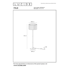 FOLD — Floor lamp Ø45 cm, 1xE27, White (Lucide)