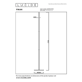 FINAN LED floor lamp 32 W 2700 K dimmable black (Lucide)