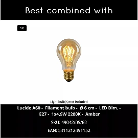 HERMAN stāvlampa Ø26 cm 1xE27 krēmkrāsas (Lucide)