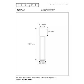 HERMAN stāvlampa Ø26 cm 1xE27 krēmkrāsas (Lucide)