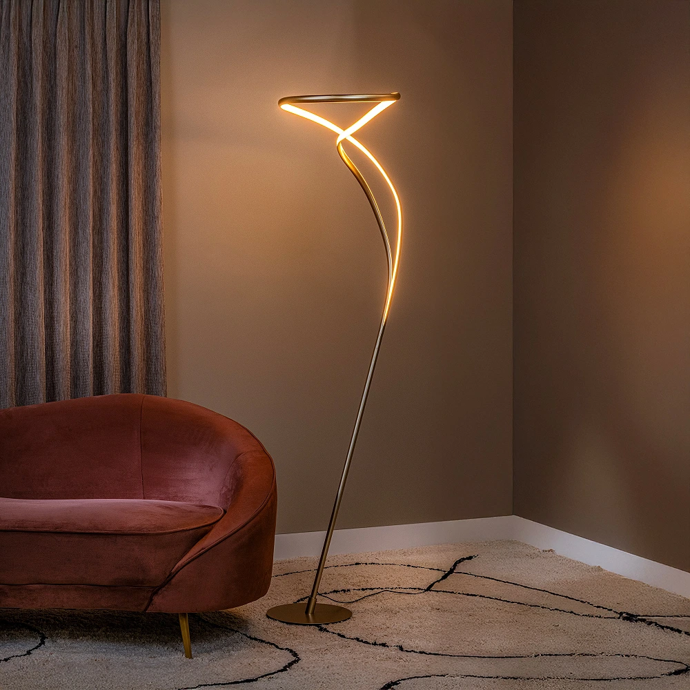 SARDANA — Floor lamp, Ø44 cm, 28W LED 2700K, Matt Gold (Lucide)