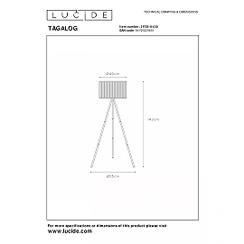 Floor lamp "TAGALOG", Ø 55 cm, 1xE27, bamboo, black - 21729-81-30 (Lucide)