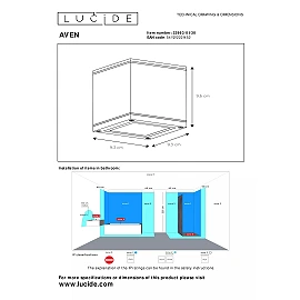 Bathroom ceiling spotlight "AVEN", 1x GU10 - 22963-01-30 (Lucide)