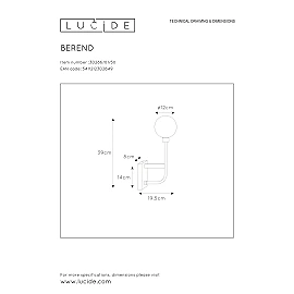 Wall light bathroom "BEREND", 1xG9 - 30266-01-30 (Lucide)