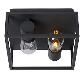 Flush ceiling light bathroom "CARLYN", 2 x E14 max. 6W, black- aluminum - 27100-02-30 (Lucide)
