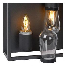 Flush ceiling light bathroom "CARLYN", 2 x E14 max. 6W, black- aluminum - 27100-02-30 (Lucide)