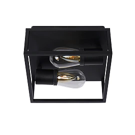 Flush ceiling light bathroom "CARLYN", 2 x E14 max. 6W, black- aluminum - 27100-02-30 (Lucide)