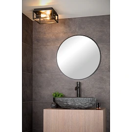 Flush ceiling light bathroom "CARLYN", 2 x E14 max. 6W, black- aluminum - 27100-02-30 (Lucide)