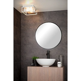 Flush ceiling light bathroom "CARLYN", 2 x E14 max. 6W, black- aluminum - 27100-02-30 (Lucide)