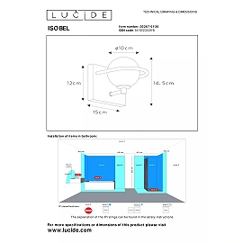 Wall light bathroom "ISOBEL", 1xG9 - 30267-01-30 (Lucide)