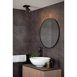 TAYLOR bathroom ceiling spotlight 1xGU10, IP44, Black (Lucide)