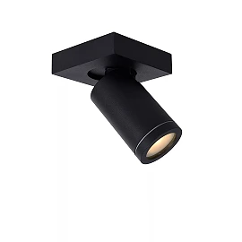 TAYLOR bathroom ceiling spotlight 1xGU10, IP44, Black (Lucide)