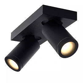 TAYLOR bathroom ceiling spotlight 2xGU10, IP44, Black (Lucide)