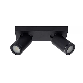 TAYLOR bathroom ceiling spotlight 2xGU10, IP44, Black (Lucide)