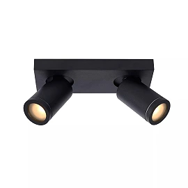TAYLOR bathroom ceiling spotlight 2xGU10, IP44, Black (Lucide)