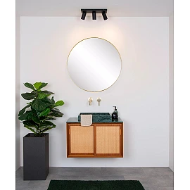 TAYLOR bathroom ceiling spotlight 3xGU10, IP44, Black (Lucide)