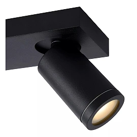 TAYLOR bathroom ceiling spotlight 3xGU10, IP44, Black (Lucide)