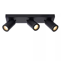 TAYLOR bathroom ceiling spotlight 3xGU10, IP44, Black (Lucide)