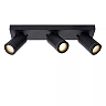 TAYLOR bathroom ceiling spotlight 3xGU10, IP44, Black (Lucide)